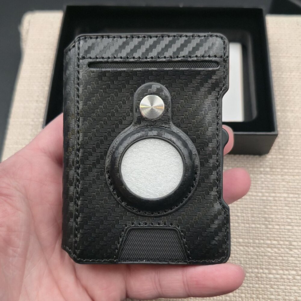 Carbon Fiber Style Front Pocket Wallet With Clip B1086 - Picture 2 of 9